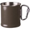 250ml Becher mit Karabiner Stainless Steel oliv