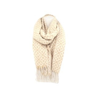 Winter Damen Schal Soft Cashmera » Winterschal Boutique Blume » Damenschal » Fransenschal 180 x 65 cm - Beige