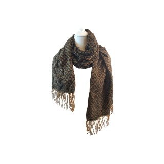 Winter Damen Schal Soft Cashmera » Winterschal Boutique Blume » Damenschal » Fransenschal 180 x 65 cm - Braun