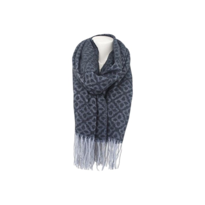 Winter Damen Schal Soft Cashmera » Winterschal Boutique Blume » Damenschal » Fransenschal 180 x 65 cm - Hellgrau