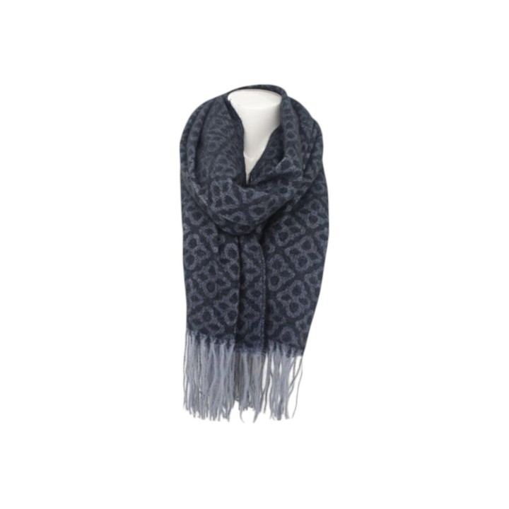 Winter Damen Schal Soft Cashmera » Winterschal Boutique Blume » Damenschal » Fransenschal 180 x 65 cm - Dunkelgrau