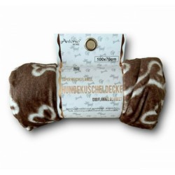 Hundedecke 100x70cm » Hundekuscheldecke » Flanell Liegedecke für Hunde » leicht & dünn - Braun
