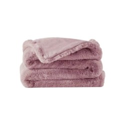 Premium Wohndecke aus Kunstfell » Dicke Hochwertige Decke » Couchdecke 150 x 200 cm » Kuscheldecke mit Wendeoptik - Rosa