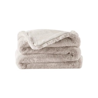 Premium Wohndecke aus Kunstfell » Dicke Hochwertige Decke » Couchdecke 150 x 200 cm » Kuscheldecke mit Wendeoptik - Hellbraun