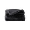 Premium Wohndecke aus Kunstfell » Dicke Hochwertige Decke » Couchdecke 150 x 200 cm » Kuscheldecke mit Wendeoptik - Schwarz