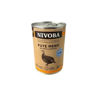 Nivoba 6er Pack Hundefutter » Nassfutter Dosen » 6 x 400g Konserven Alleinfuttermittel für Hunde » hochwertige Zutaten ohne z