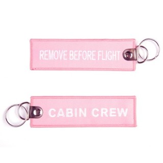 Schlüsselanhänger Remove before flight rosa