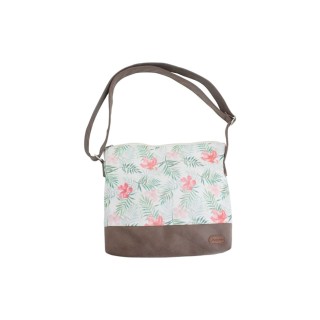 Damen Schulter Tasche » Tropische Blumen » Mädchen Umhängetasche » 28 x 32 cm » Damen Handtasche » leichte Tasche mit Reißver