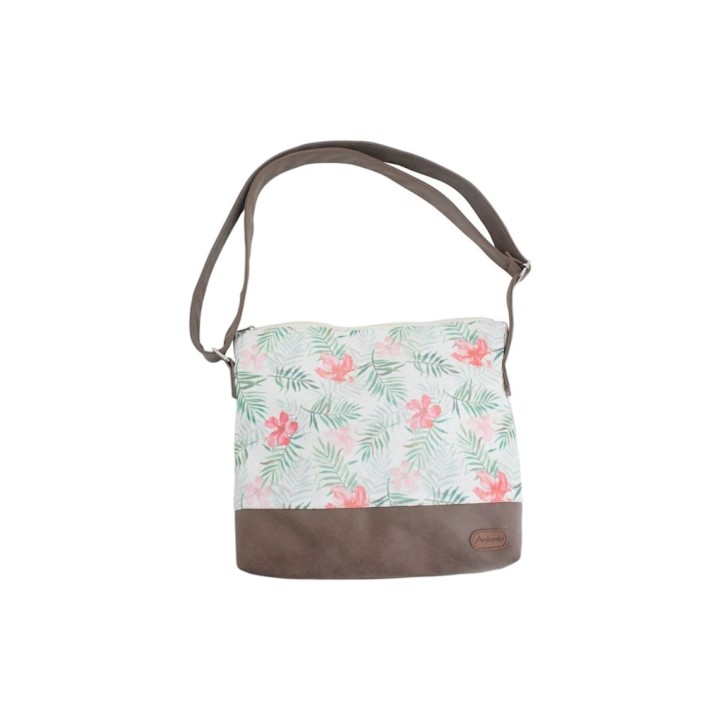 Damen Schulter Tasche » Tropische Blumen » Mädchen Umhängetasche » 28 x 32 cm » Damen Handtasche » leichte Tasche mit Reißver