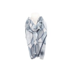 Sommer Damen Schal » Blue Navy Löwenzahn Design » leichter Sommerschal 180 x 90 cm » Halstuch mit abstraktem Muster » Damensc