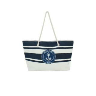XXL Strandtasche » Maritime Streifen und Anker in blau/weiß » große Familien Handtasche ca. 66 x 40 cm » Maritim Optik Tasche