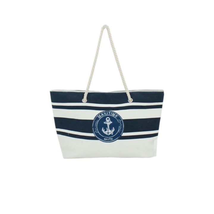 XXL Strandtasche » Maritime Streifen und Anker in blau/weiß » große Familien Handtasche ca. 66 x 40 cm » Maritim Optik Tasche