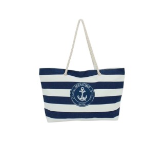XXL Strandtasche » Maritime Streifen und Anker in blau/weiß » große Familien Handtasche ca. 66 x 40 cm » Maritim Optik Tasche