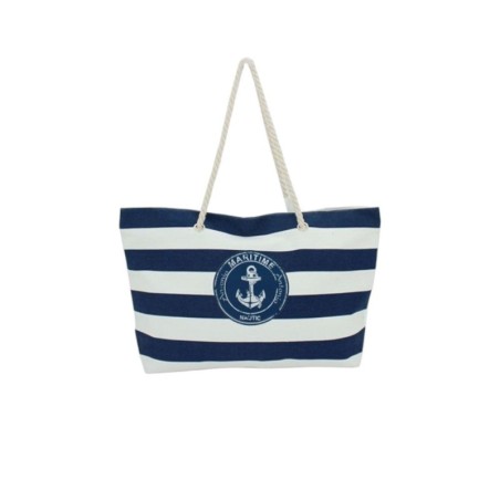 XXL Strandtasche » Maritime Streifen und Anker in blau/weiß » große Familien Handtasche ca. 66 x 40 cm » Maritim Optik Tasche