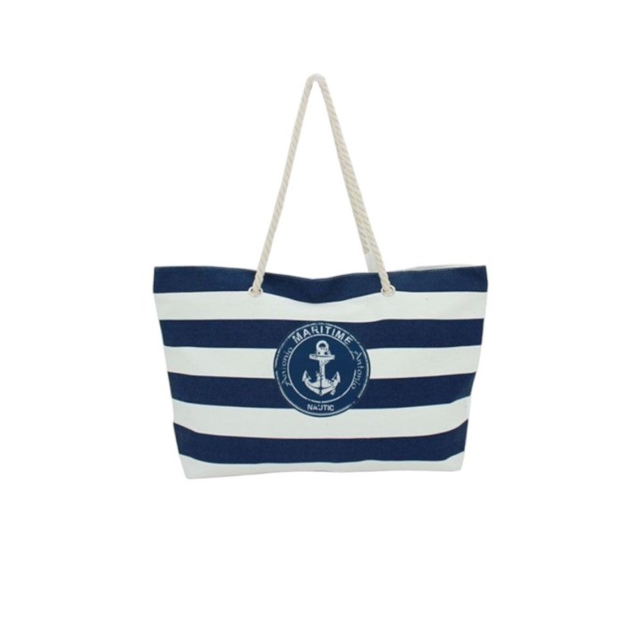 XXL Strandtasche » Maritime Streifen und Anker in blau/weiß » große Familien Handtasche ca. 66 x 40 cm » Maritim Optik Tasche