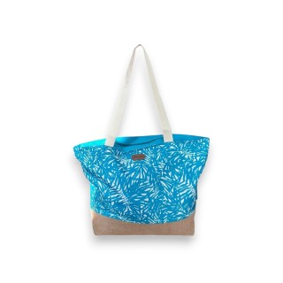 XL Strandtasche » Sommer Tasche Palmenblätter Aruba » große Familien Handtasche ca. 53 x 34 cm » Palmenblatt Optik Tasche » B
