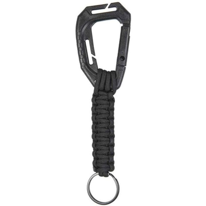 Schlüsselanhänger Paracord mit Karabiner Molle schwarz