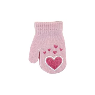 Kinder Fäustlinge mit Herzen » leichte Herbst & Frühling Handschuhe » Glitzer Herz Kinderhandschuhe » Strickhandschuhe mit gl
