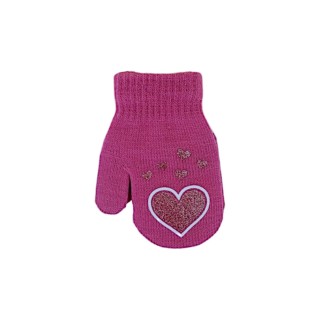 Kinder Fäustlinge mit Herzen » leichte Herbst & Frühling Handschuhe » Glitzer Herz Kinderhandschuhe » Strickhandschuhe mit gl