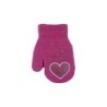 Kinder Fäustlinge mit Herzen » leichte Herbst & Frühling Handschuhe » Glitzer Herz Kinderhandschuhe » Strickhandschuhe mit gl