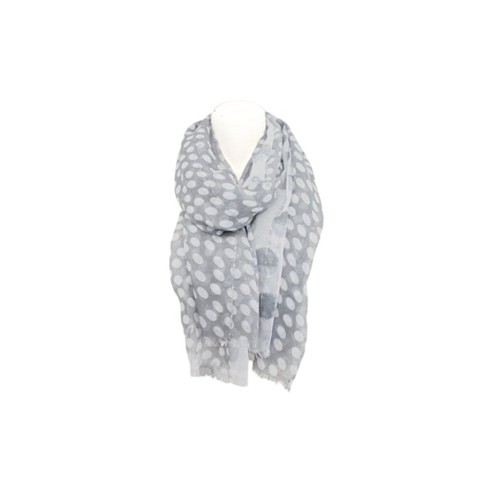 Sommer Damen Schal » Blue Navy Polka Dot Design » leichter Sommerschal 180 x 90 cm » Halstuch mit Punkten und Pailletten » Da