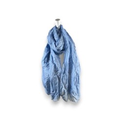 Damen Sommer Schal Glitzer Linien » leichtes Halstuch 180 x 70 cm » Sommerschal mit Glitzerstreifen » weich & dünn - Blau / S