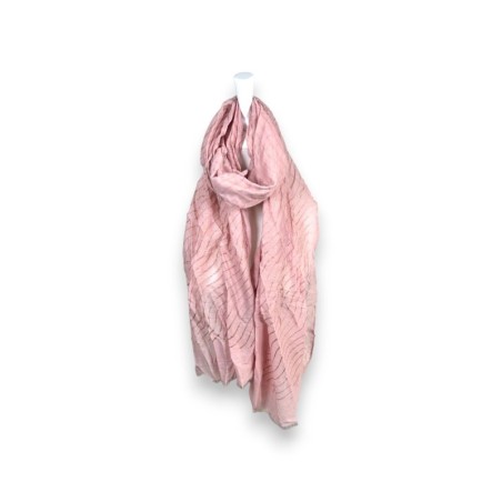 Damen Sommer Schal Glitzer Linien » leichtes Halstuch 180 x 70 cm » Sommerschal mit Glitzerstreifen » weich & dünn - Altrosa