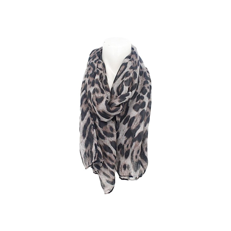 Sommer Damen Schal » Wilde Katze Leo-Print » leichter Sommerschal 180 x 80 cm » Halstuch mit Leoparden Muster » Damenschal we