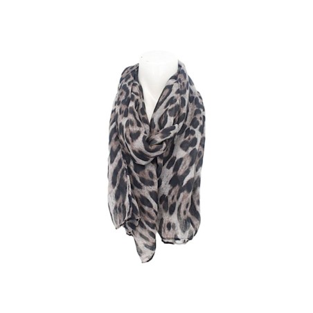 Sommer Damen Schal » Wilde Katze Leo-Print » leichter Sommerschal 180 x 80 cm » Halstuch mit Leoparden Muster » Damenschal we