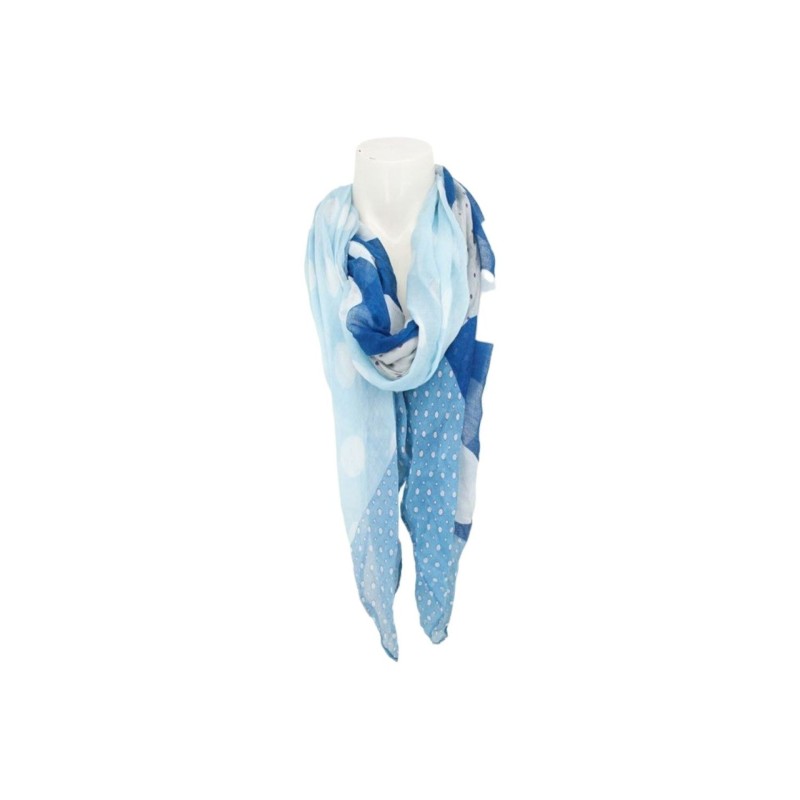 Sommer Damen Schal » Bunt » leichter Sommerschal 180 x 80 cm » buntes Halstuch » Damenschal weich & dünn - Blau