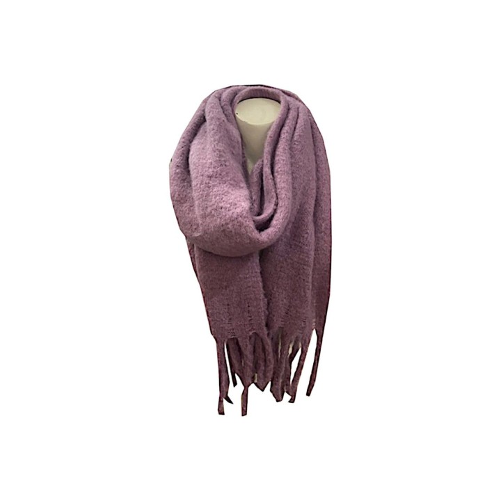 Winter Damen Schal » Winterschal Dread Style einfarbig » Fransenschal 180 x 50 cm » warmer Damenschal mit dicken Fransen » Ho