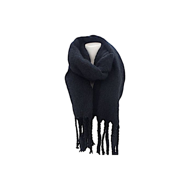 Winter Damen Schal » Winterschal Dread Style einfarbig » Fransenschal 180 x 50 cm » warmer Damenschal mit dicken Fransen » Ho