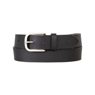 Damen Gürtel Schwarz 3,5cm » Ledergürtel mit Silber Schnalle » Echt Leder Damengürtel » schwarz matt - 90 (105cm)