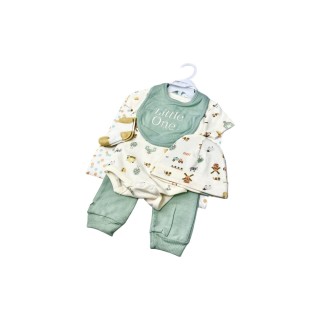 Baby Starter-Set » Geschenk Set aus Body, Hose, Lätzchen, Socken & Mütze » Geschenkidee für Babyparty » Baby Geschenk-Set für