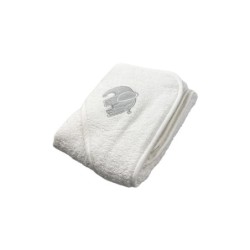 Baby Kapuzenbadetuch » Badetuch 75 x 75 cm » Kleinkind Bade Handtuch mit Kapuze » 100% reine Baumwolle - Weiß