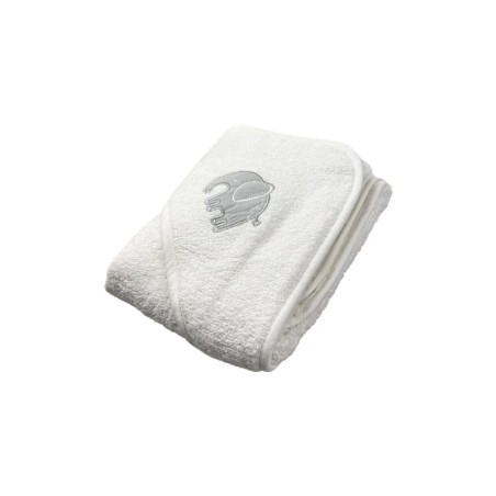 Baby Kapuzenbadetuch » Badetuch 75 x 75 cm » Kleinkind Bade Handtuch mit Kapuze » 100% reine Baumwolle - Weiß