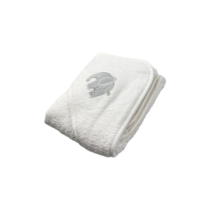 Baby Kapuzenbadetuch » Badetuch 75 x 75 cm » Kleinkind Bade Handtuch mit Kapuze » 100% reine Baumwolle - Weiß