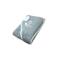 Baby Kapuzenbadetuch » Badetuch 75 x 75 cm » Kleinkind Bade Handtuch mit Kapuze » 100% reine Baumwolle - Blau