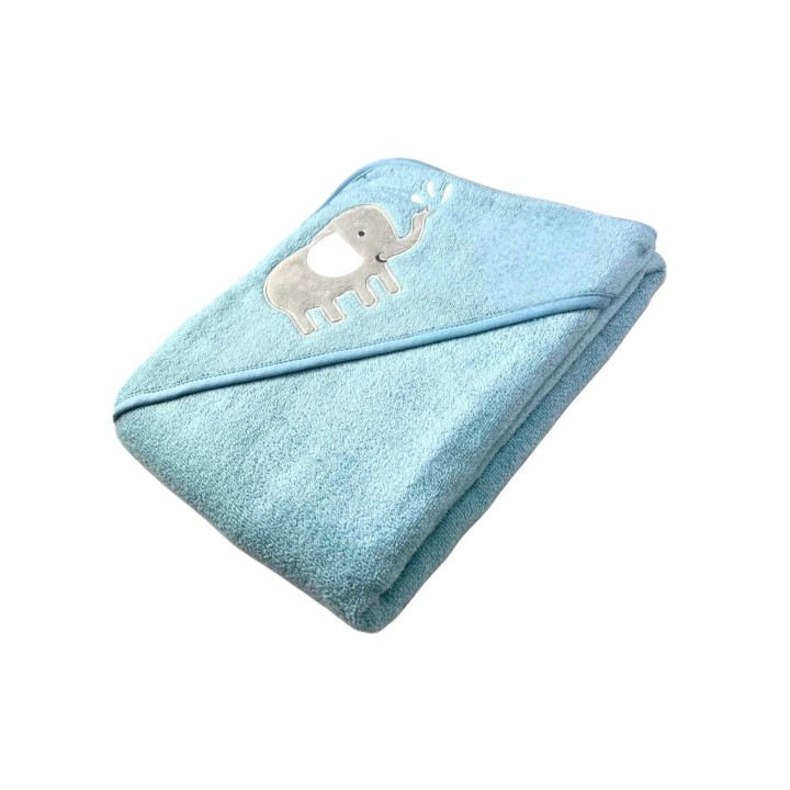 Baby Kapuzenbadetuch Elefant » Badetuch Groß 100 x 100 cm » Kleinkind Bade Handtuch mit Kapuze » 100% reine Baumwolle - Mint