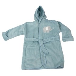 Frottée Baby Bademantel » Morgenmantel & Kleinkinder Badetuch » 100% Baumwolle » mit Kapuze, Tasche und Gürtel - Mint / 104