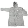 Frottée Baby Bademantel » Morgenmantel & Kleinkinder Badetuch » 100% Baumwolle » mit Kapuze, Tasche und Gürtel - Grau / 104