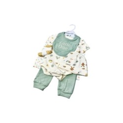 Baby Starter-Set » Geschenk Set aus Body, Hose, Lätzchen, Socken & Mütze » Geschenkidee für Babyparty » Baby Geschenk-Set für