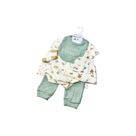 Baby Starter-Set » Geschenk Set aus Body, Hose, Lätzchen, Socken & Mütze » Geschenkidee für Babyparty » Baby Geschenk-Set für