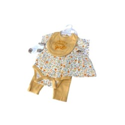 Baby Starter-Set » Geschenk Set aus Body, Hose, Lätzchen, Socken & Mütze » Geschenkidee für Babyparty » Baby Geschenk-Set für