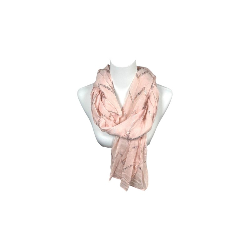 Sommer Damen Schal » Zick Zack Muster » leichter Sommerschal 180 x 70 cm » Halstuch mit glänzendem Zickzack Aufdruck » Damens
