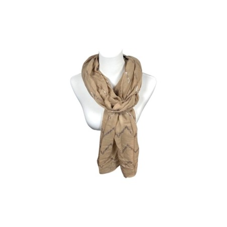Sommer Damen Schal » Zick Zack Muster » leichter Sommerschal 180 x 70 cm » Halstuch mit glänzendem Zickzack Aufdruck » Damens