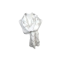 Sommer Damen Schal » Zick Zack Muster » leichter Sommerschal 180 x 70 cm » Halstuch mit glänzendem Zickzack Aufdruck » Damens