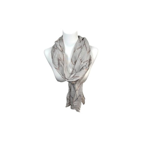 Sommer Damen Schal » Zick Zack Muster » leichter Sommerschal 180 x 70 cm » Halstuch mit glänzendem Zickzack Aufdruck » Damens