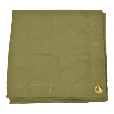 Rumänische Zeltbahn oliv gebraucht 1,8 x 1,8m (3,24m² 7,70€/m²)