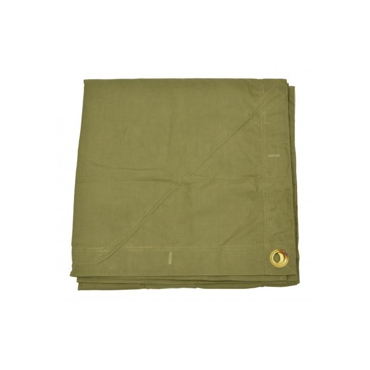 Rumänische Zeltbahn oliv gebraucht 1,8 x 1,8m (3,24m² 7,70€/m²)